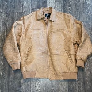 Vtg. Max USA Caramel Tan Swirl Leather Size: 3X